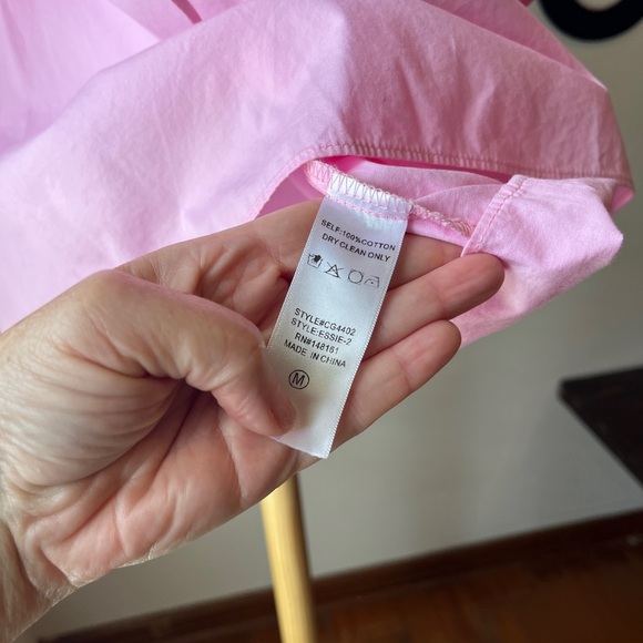 Pink Short Sleeve Top Ruffled Shoulders Puff Sleeve Size Medium Coquette Rush - Picture 5 of 7